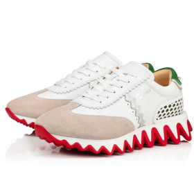 Christian Louboutin Runner Loubishark Flat Version White Calf Sneaker