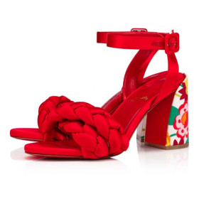 Christian Louboutin Sandal Brio 85 mm Loubi/multi/lin Loubi Crepe Satin
