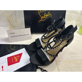 Christian Louboutin Sandal Choca Lux 100 mm Black/silver Leather