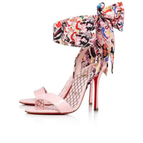 Christian Louboutin Sandal Fetish 100 mm Vers Poupee-multi/lin Poupee Patent