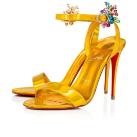 Christian Louboutin Sandal Goldie Joli 100 mm Yellow/lin Yellow Patent