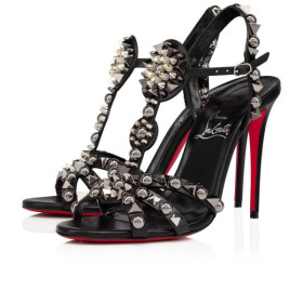 Christian Louboutin Sandal Goldora 100 mm Black/mix Black/lin Bk Kid