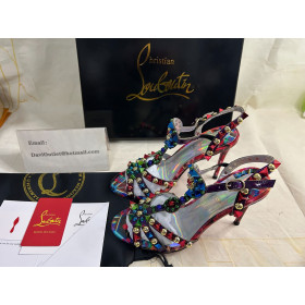 Christian Louboutin Sandal Goldora 100 mm Vers Multi/mix Multi Ab/lin La Patent