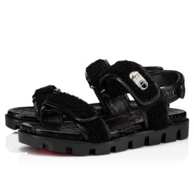 Christian Louboutin Sandal Lock Wool Black