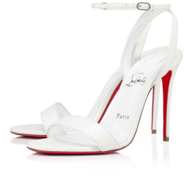 Christian Louboutin Sandal Loubigirl 100 mm Bianco/lin Bianco Leather