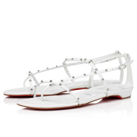 Christian Louboutin Sandal Riojana Spikes Bianco/lin Bianco Leather