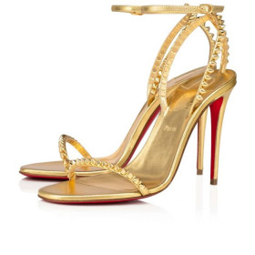 Christian Louboutin Sandal So Me 100 mm Bouton D Or/lin Bouton D Or Leather
