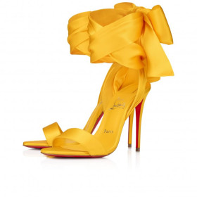 Christian Louboutin Sandale Du D&Atilde;&copy;Sert 100 Mm Strappy Sandals Crepe Satin Pollen