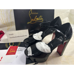 Christian Louboutin Sandaloo 130 Mm Sandals Patent Leather Black