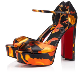 Christian Louboutin Sandaloo 130 Mm Sandals Specchio Leather On Fire Multicolor