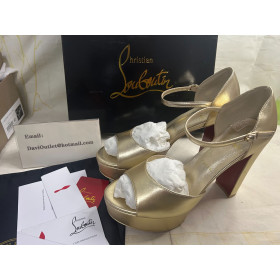 Christian Louboutin Sandaloo 130 Mm Strappy Sandals Laminated Nappa Leather Platine