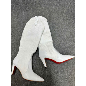 Christian Louboutin Santia Botta 85 Mm Boots Veau Velours White