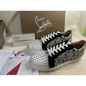 Christian Louboutin Seavaste 2 Flat Sneakers Cl Logo Calf and Suede Multicolor