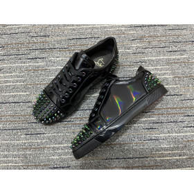 Christian Louboutin Seavaste 2 Orlato Flat Low-top Patent Leather Black