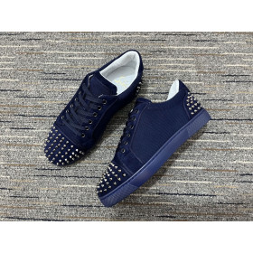 Christian Louboutin Seavaste 2 Orlato Flat Low-top Sneakers Suede Fabric Navy Blue