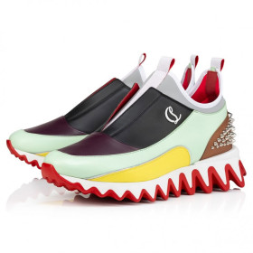 Christian Louboutin Sharkyloub Sp Spikes Women Sneakers Calf Leather Neoprene And Spikes Multicolor