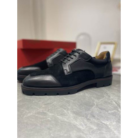 Christian Louboutin Simon Derby Calfskin Suede Leather Black