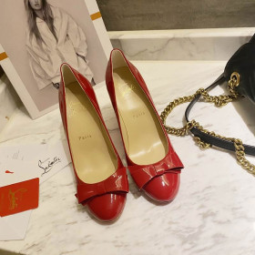 Christian Louboutin Simplenodo Bow Pumps 85mm Patent Leather Red