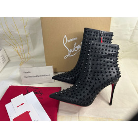 Christian Louboutin Snakilta Spiked Ankle Boots 120mm Calfskin Black