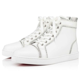 Christian Louboutin Sneaker Louis Bordo Strass Bianco/crystal Calf