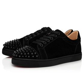 Christian Louboutin Sneaker Vieira Spikes Black/black/bk Suede