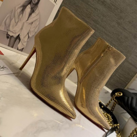 Christian Louboutin So Kate Ankle Boots 85mm Leather Metallic Gold