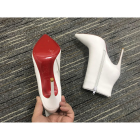 Christian Louboutin So Kate Booty Ankle Boots 100mm Calf Leather White