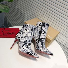 Christian Louboutin So Kate Booty Ankle Boots 100mm Patent Multicolor