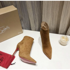 Christian Louboutin So Kate Booty Ankle Boots 100mm Suede Brown