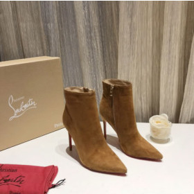 Christian Louboutin So Kate Booty Ankle Boots 100mm Suede Brown