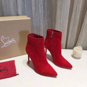 Christian Louboutin So Kate Booty Ankle Boots 100mm Suede Red
