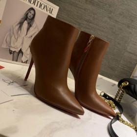 Christian Louboutin So Kate Booty Ankle Boots 85mm Calfskin Brown