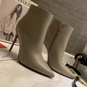 Christian Louboutin So Kate Booty Ankle Boots 85mm Calfskin Gray