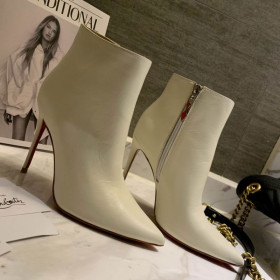 Christian Louboutin So Kate Booty Ankle Boots 85mm Calfskin White