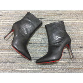 Christian Louboutin So Kate Booty Ankle Boots 85mm Embossed Calf Leather Black