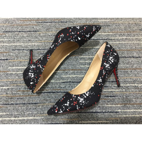 Christian Louboutin So Kate Pumps 120mm Toile Splash Black