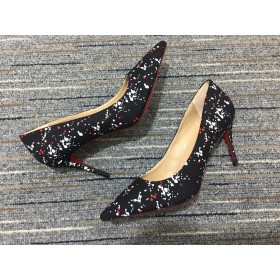 Christian Louboutin So Kate Pumps 120mm Toile Splash Black