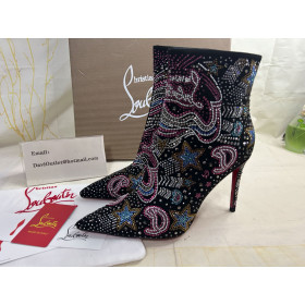 Christian Louboutin So Kate Starlight Red Sole Boots 100 mm Strass Multicolor