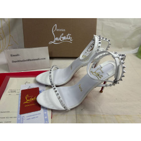 Christian Louboutin So Me 100mm Sandals Spikes Nappa Leather White