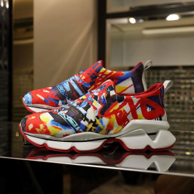 Christian Louboutin Space Run Donna Flat Sneakers Neoprene Multicolor
