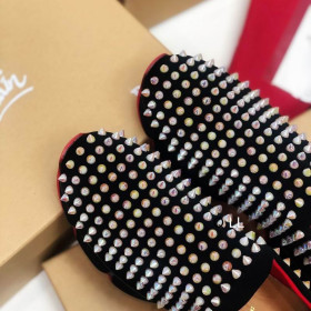 Christian Louboutin Spike Sock Sneakers Neoprene Black Multicolor Spikes