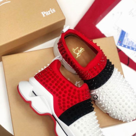 Christian Louboutin Spike Sock Sneakers Neoprene Multicolor