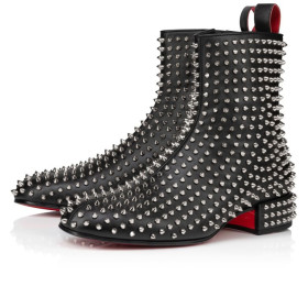 Christian Louboutin Spikeasy Booty Boots Nappa Leather Black