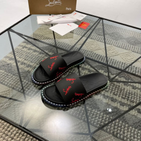 Christian Louboutin Slides Men Slippers Black