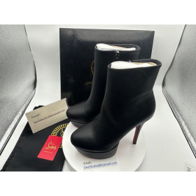 Christian Louboutin Spikita Booty Bianca 120 mm Black Leather