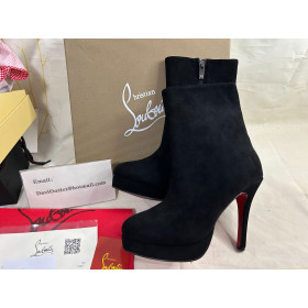 Christian Louboutin Spikita Booty Bianca 120 mm Black Suede Shoes
