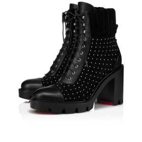 Christian Louboutin Spikita Booty Dakita Lug 70 mm Black/nickel Calf Shoes