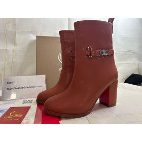 Christian Louboutin Spikita Booty Lock 70 mm Cuoio/noce Lucido Calf