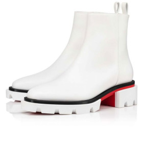 Christian Louboutin Spikita Booty Maxiboot Bianco Calf