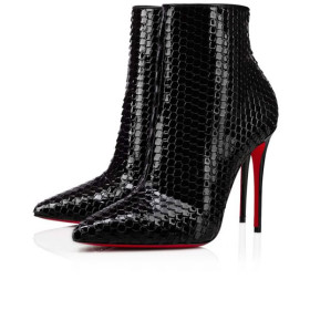 Christian Louboutin Spikita Booty So Kate 100 mm Black/lin Black Patent